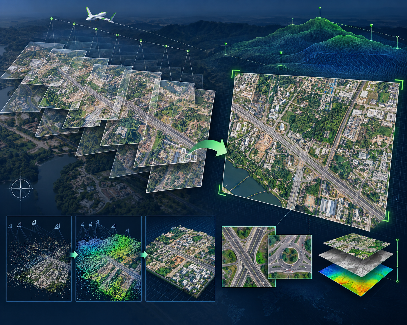 Aerial orthophoto production services by TriCAD Design Consultants