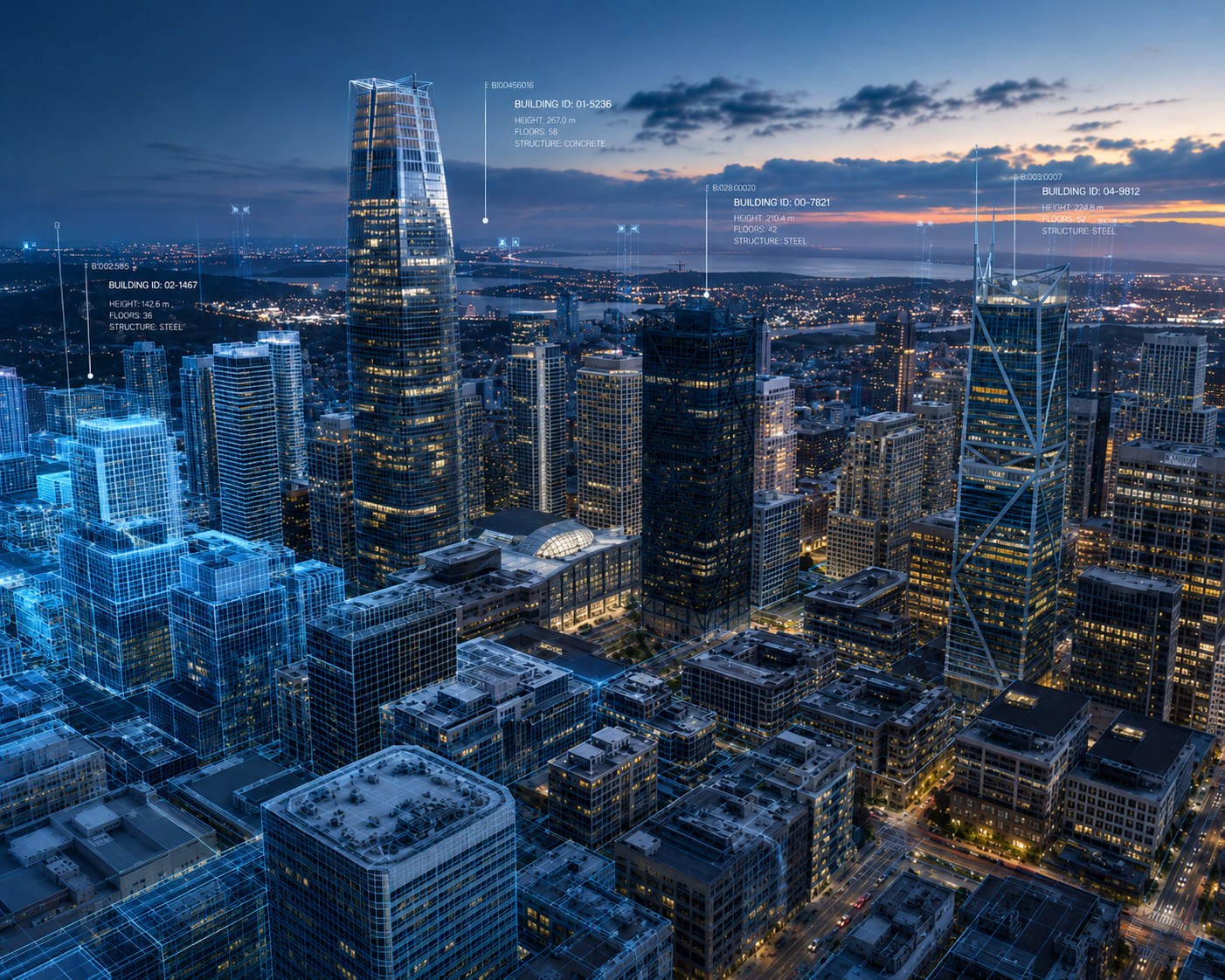 Digital twin 3D city model rendering